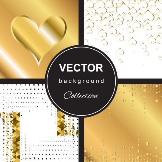 Abstract gold backgroun art vector set 02
