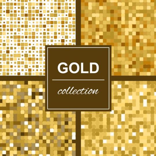 Abstract gold backgroun art vector set 03