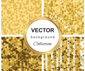 Abstract gold backgroun art vector set 04