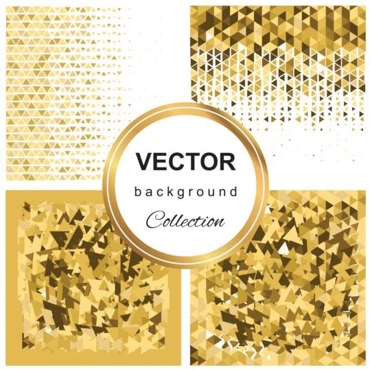 Abstract gold backgroun art vector set 05