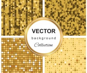 Abstract gold backgroun art vector set 06