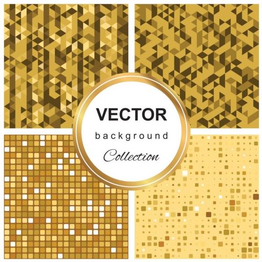 Abstract gold backgroun art vector set 06