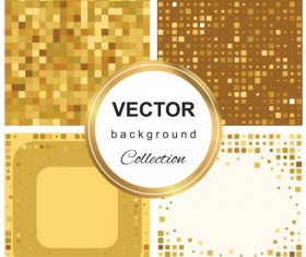 Abstract gold backgroun art vector set 08
