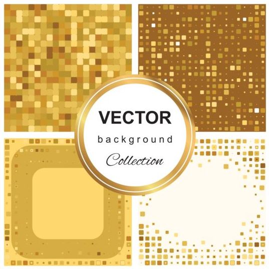 Abstract gold backgroun art vector set 08