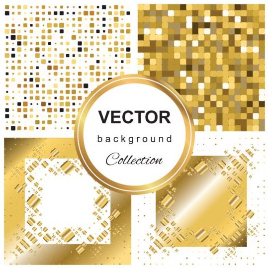 Abstract gold backgroun art vector set 10