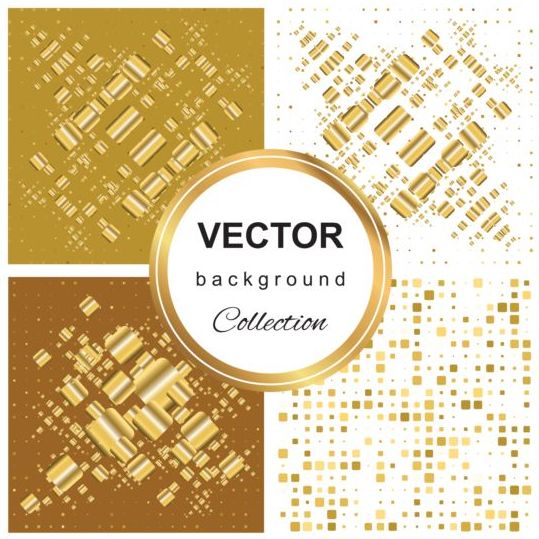 Abstract gold backgroun art vector set 11