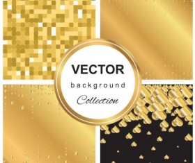 Abstract gold backgroun art vector set 12