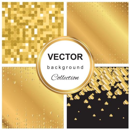 Abstract gold backgroun art vector set 12
