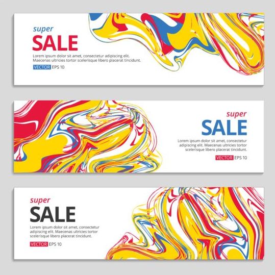 Abstract gold sale banner vector set 01