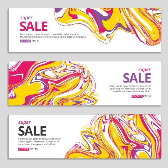 Abstract gold sale banner vector set 02