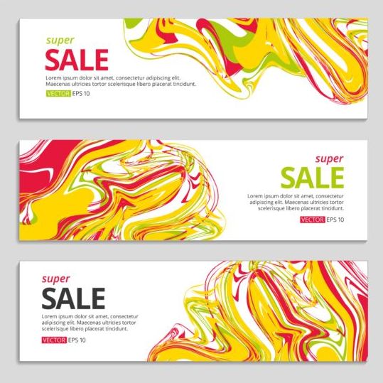 Abstract gold sale banner vector set 03