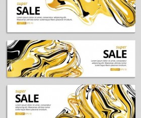Abstract gold sale banner vector set 04