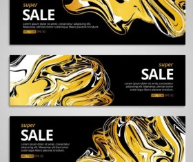Abstract gold sale banner vector set 05