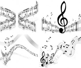 Abstract music notes vector material 01