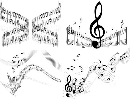 Abstract music notes vector material 01