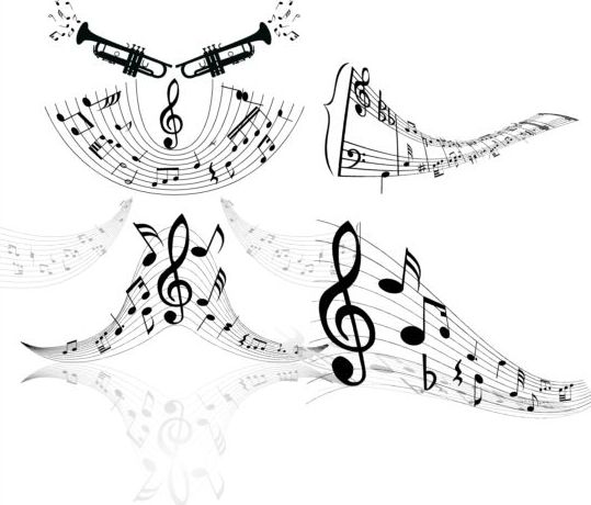 Abstract music notes vector material 02