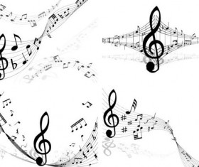 Abstract music notes vector material 03