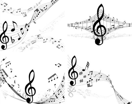 Abstract music notes vector material 03