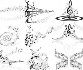 Abstract music notes vector material 04