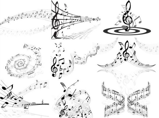 Abstract music notes vector material 04