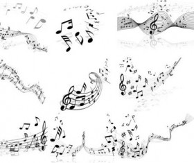 Abstract music notes vector material 05