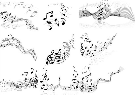 Abstract music notes vector material 05