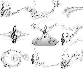 Abstract music notes vector material 06