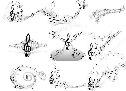 Abstract music notes vector material 06