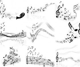 Abstract music notes vector material 07