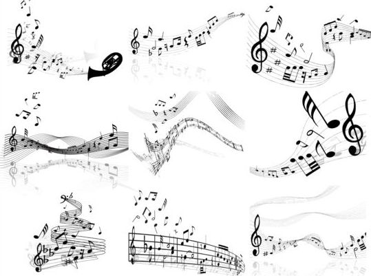 Abstract music notes vector material 07