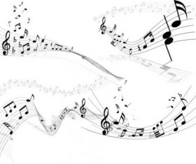 Abstract music notes vector material 08