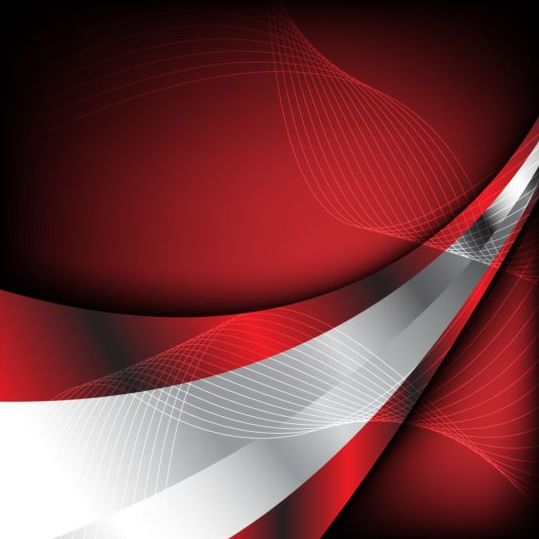 Abstract red with silver background vector