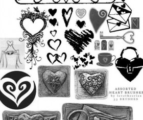 Assorted heart PS brushes