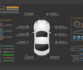 Auto service infographic template vector 02