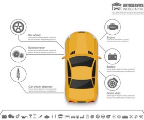 Auto service infographic template vector 06