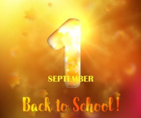 Autumn background with back to school vector