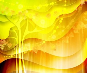 Autumn tree with layered background vector 01