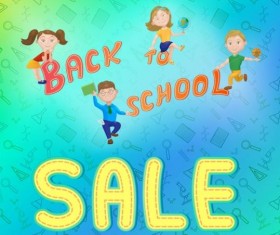 Back to school and sale background vector design 02