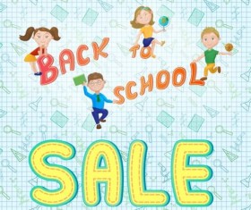 Back to school and sale background vector design 07