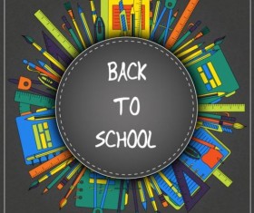 Back to school black styles background vector 01