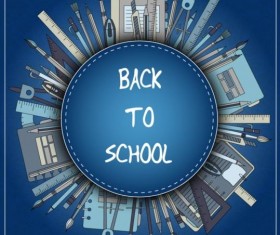 Back to school black styles background vector 02