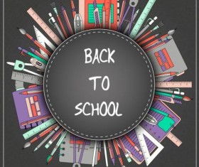 Back to school black styles background vector 03