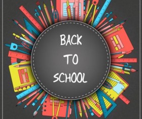 Back to school black styles background vector 04