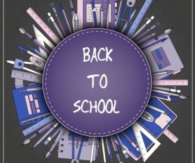 Back to school black styles background vector 05