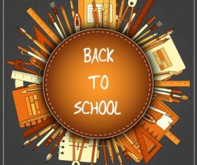 Back to school black styles background vector 06