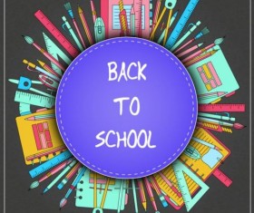 Back to school black styles background vector 07