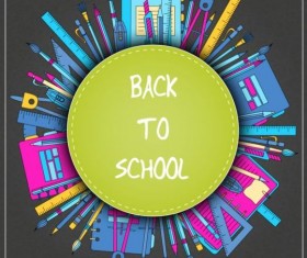 Back to school black styles background vector 08