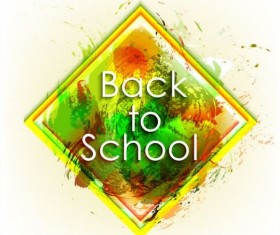Back to school grunge background with frame vector 10