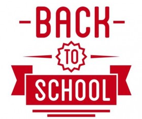 Back to school red labels vector