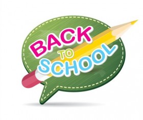 Back to school speech bubble vector material 01
